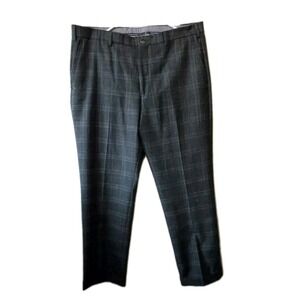 Hart Schaffner & Marx Charcoal Check Wool Silk Linen Pants W36 L30 MSRP $175